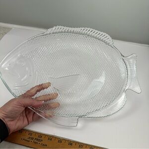 Vintage Fish-Shaped Glass Platter